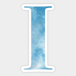 Clouds Blue Sky Initial Letter I Sticker